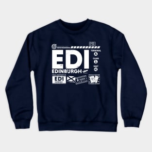 Vintage Edinburgh EDI Airport Code Travel Day Retro Travel Tag Scotland Alt Crewneck Sweatshirt